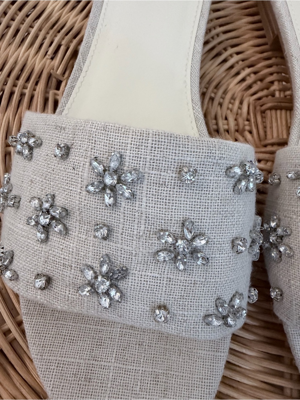 J. Crew Cream Embellished Slide Sandals - Picture 3 of 7
